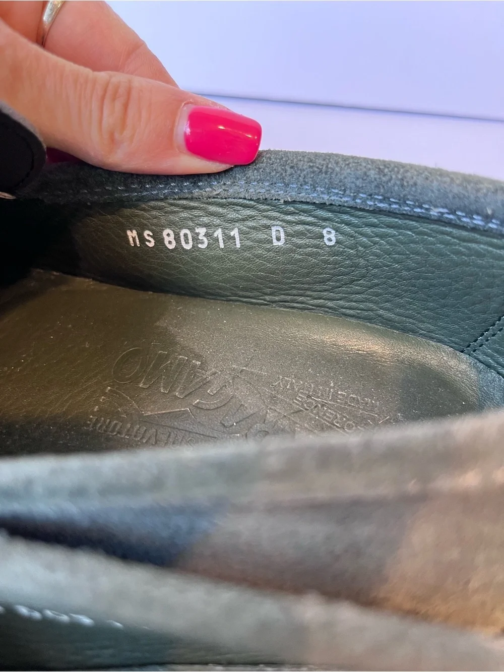 Salvatore Ferragamo Gancini Buckle Green Suede Loafers